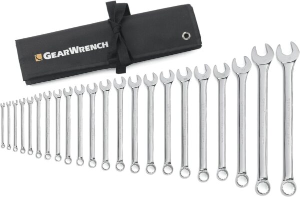 22 Pc. 12 Pt. Combination Wrench Set, Long Pattern, Metric - 81916 GEARWRENCH