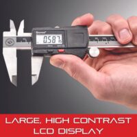 Stainless Steel Electronic Slide Caliper - 0-6" Range, .0005" Resolution, LCD Display, Fine Adjustment Thumb Wheel, in/mm Conversion - Image 3