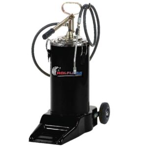 Wolflube Manual Grease Pump - Wheeled and with Bucket - 35 lbs Bucket Capacity